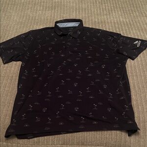 Puma Black Polo with Subtle Print
